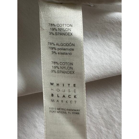 White House Black Market White Off Shoulder Bell Sleeve Blouse MP Medium Petite - Picture 4 of 5